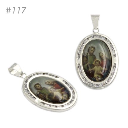 Dije Encapsulado – Medalla «Sagrada Familia: Jesús, María y José» Mediana