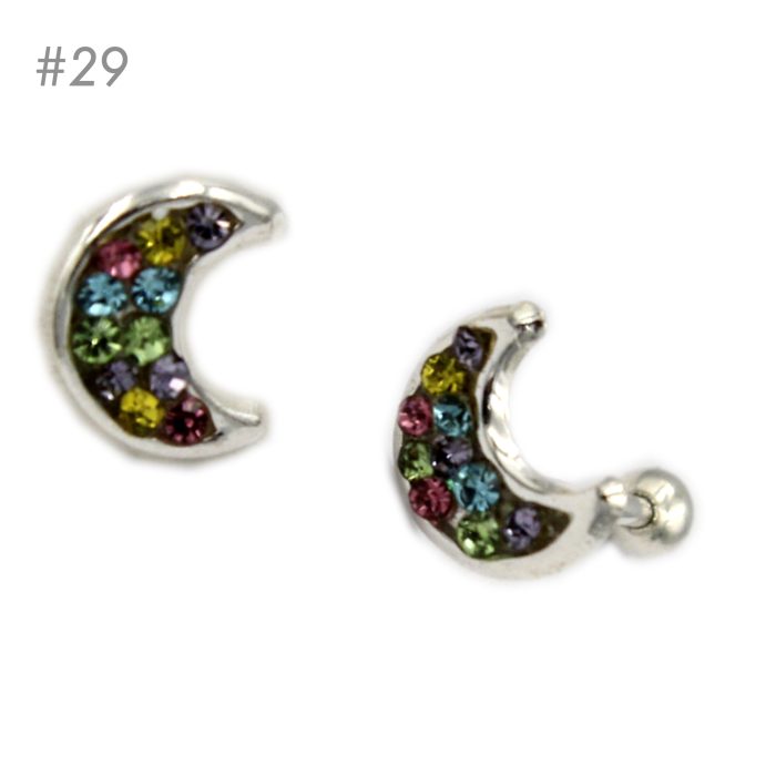 Arete Broquel de Bolita – Luna Cristal - Multicolor