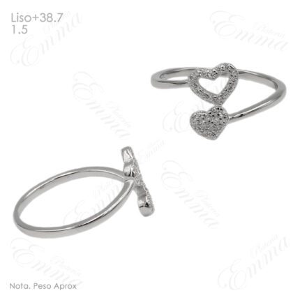 Anillo Doble Corazón - Corazón Zirconias